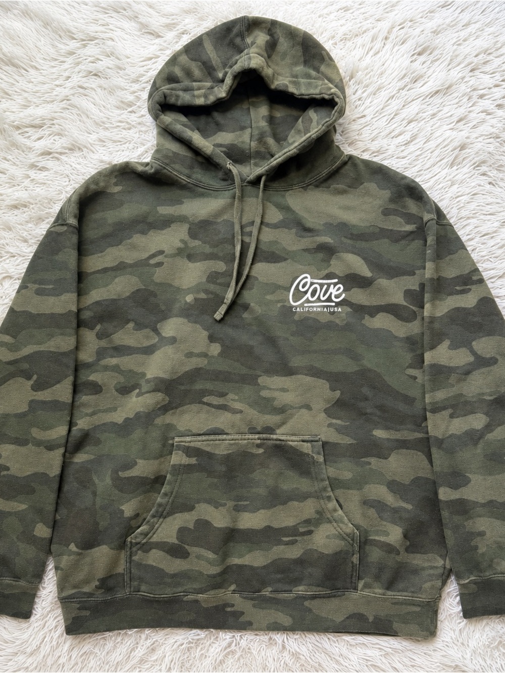 Cove USA Camo Hoodie XL Pullover Sweatshirt California Surf Brand Green Military